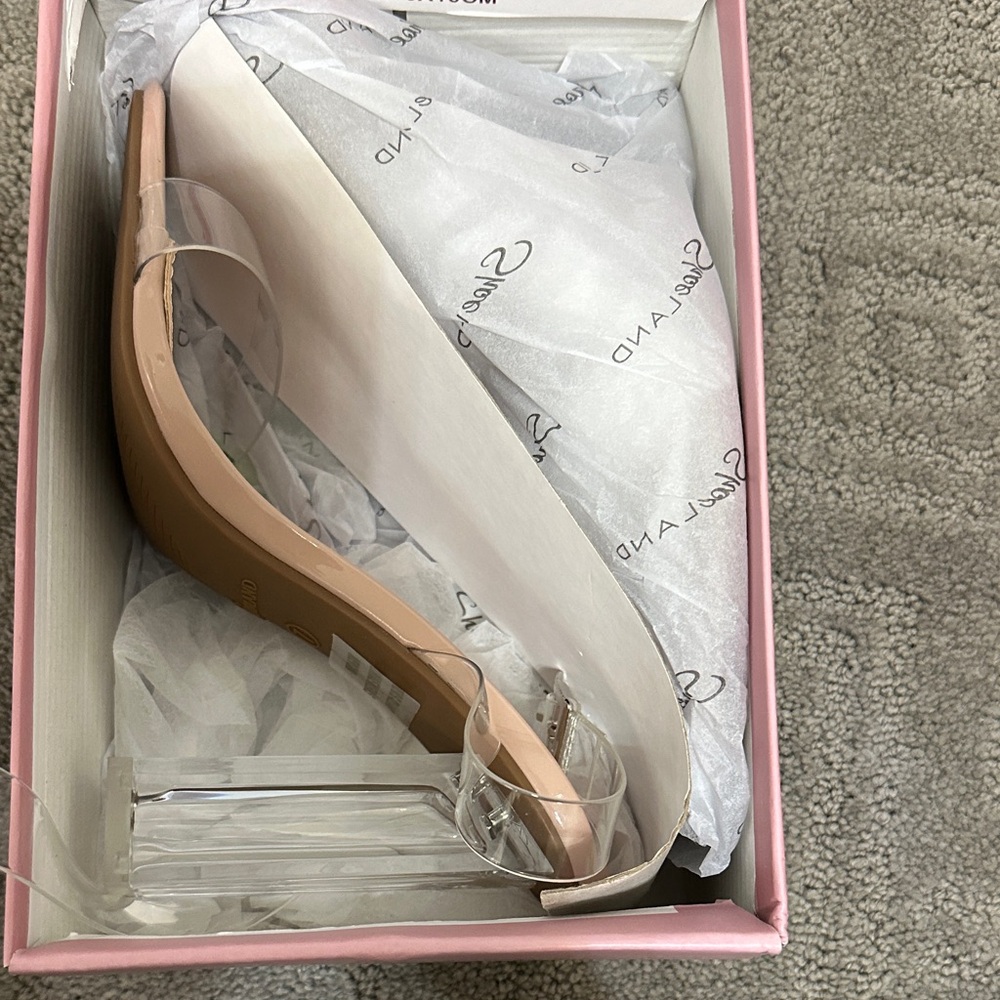 Stylish Transparent Strap Nude Heels